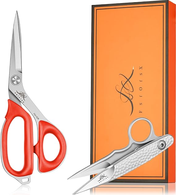 Fabric Scissors Tailor Sewing Shears Heady Duty Multi-Purpose Integral Molding Scissors for Fabric Cutting Leather Dressmaking Comfort Grip Professional Sharp Cloth Scissor