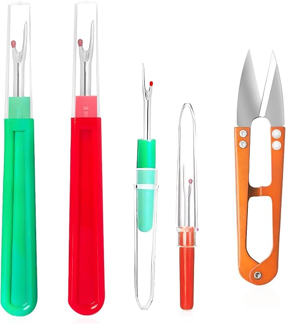 MUUZLL Seam Rippers, Seam Ripper and Thread Remover Kit, Sharp Sewing Seam Thread Remover Stitch Unpicker with Ergonomic Handles for Needle Work Patterns and Sewing Clothes