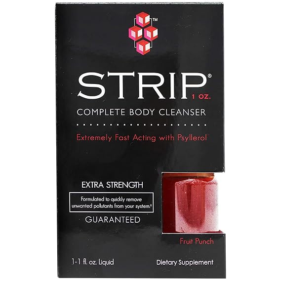 Wellgenix Strip Herbal Cleanse Detox Liquid - Whole Body Cleanser - Extra Strength Detoxifying Drink - Quick Flush Cleanse - 1 Oz Fruit Punch