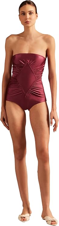 Solid Frilled Strapless Swimsuit