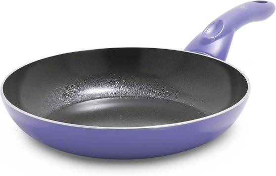 GreenLife Essentials 8" Frying Pan Skillet, PFAS-Free Ceramic Nonstick, Induction Ready Cookware, Dishwasher Safe, Periwinkle
