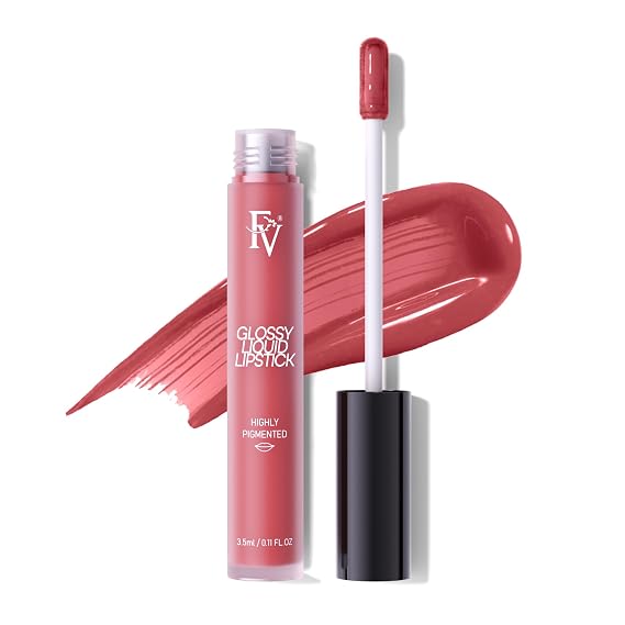 FV Liquid Lipstick with High-Shine Finish Lip Gloss,Coy-Glossy | Highly Pigmented & Nourishing Formula, Long Lasting Lip Gloss for Women, Vegan & Cruelty-free