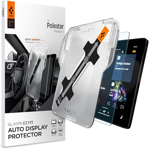 Spigen GlasTR EZ FIT Screen Protector Matte for Polestar 2 (2022-2026) | 9H+ Tempered Glass, Auto align tray, Matte Finish, precise cutout, Compatible with Polestar 2 (2022-2026) 11.2"