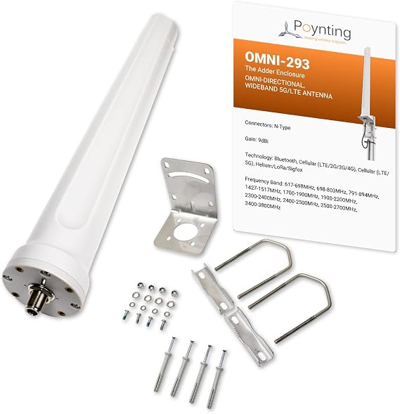 Poynting OMNI-293 Wideband Omni-Directional Antenna | 5G Ready | 4G LTE | 617-3800 MHz | 9 dBi