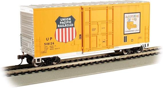 Bachmann Trains High-Cube Box Car W/Sliding Door Union Pacific HO Scale | Rolling Stock, High-Cube Box Car, Highly Detailed Body with Precision Graphics, Metal Wheels and E-Z Mate Couplers, 18205