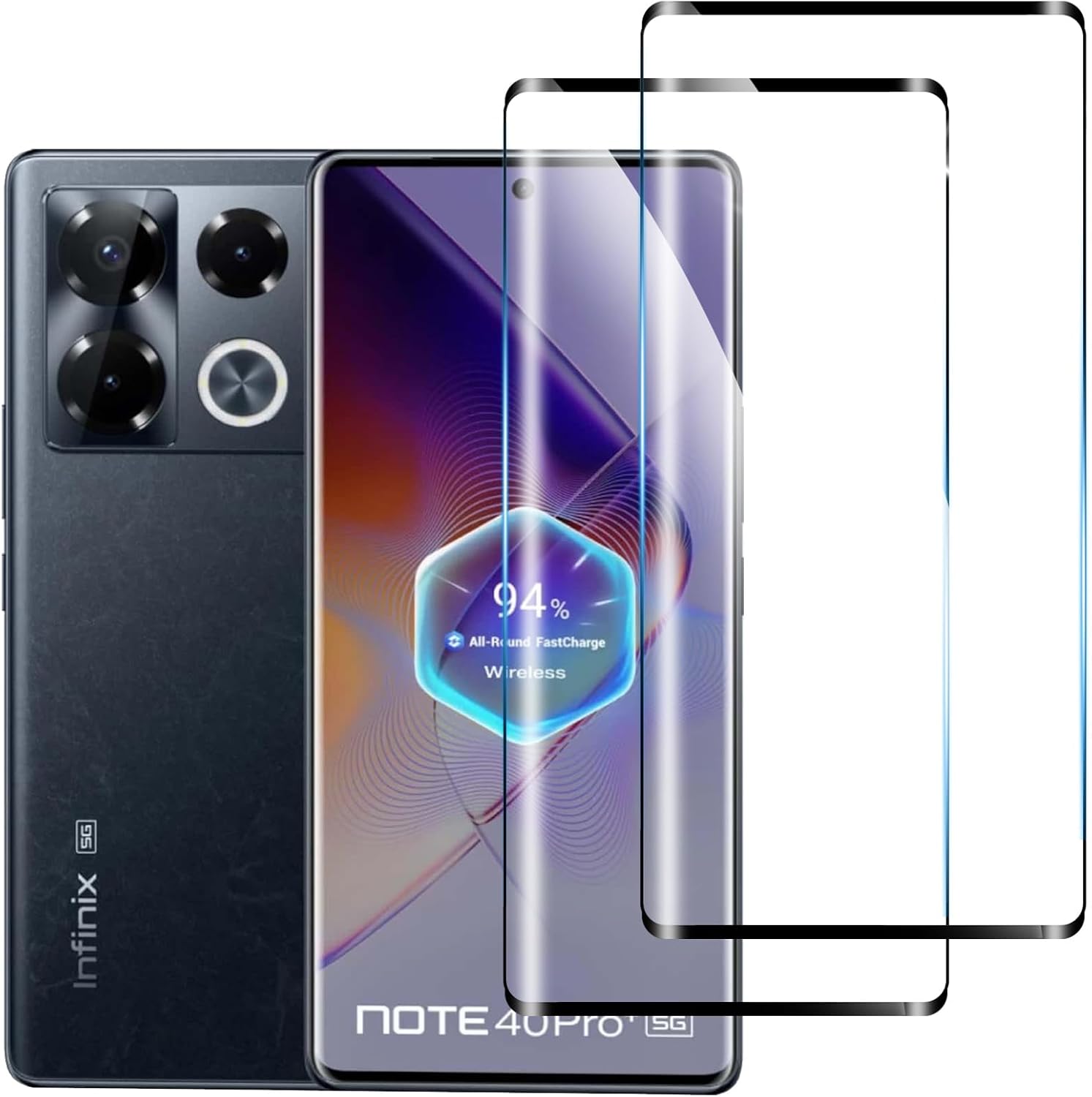 [2-Pack] Screen Protector for Infinix NOTE 40 Pro+, HD Clear Tempered Glass Film, Full Coverage, Case Friendly, Anti-Scratch, Fingerprint Sensor Compatible