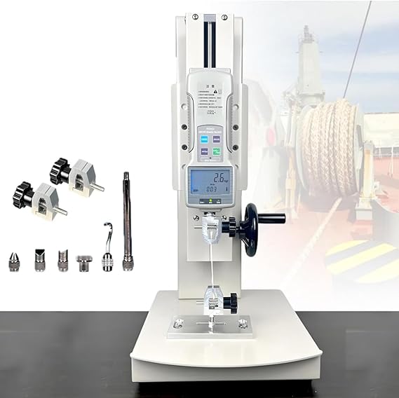 Pull Force Tester, Digital Force Test Stand, 10n-2000n Push Pull Gauge, Hand Wheel Operated, Stroke 270mm, Manual Force Test Stand, Display Clear, for Compression, Tension Testing NoRuler-100N