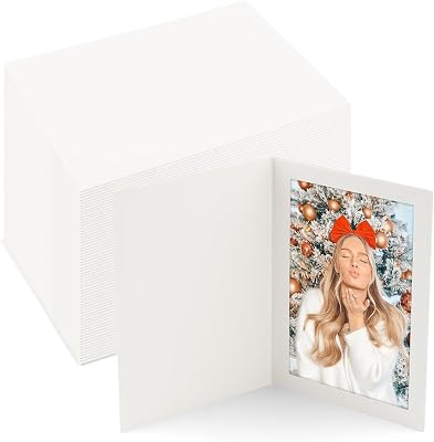 Golden State Art, Pack of 100, 4x6 Photo Folders, Cardboard Picture Frame, Paper Frame Cards, GreetingsInvitation Special Events: Graduation, Christmas, Wedding White