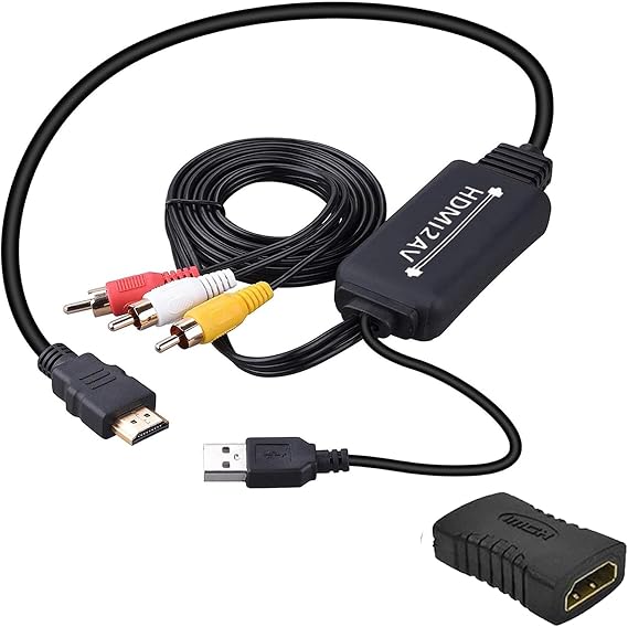 ENBUER HDMI to RCA Converter, HDMI to RCA Cable, 1080P to AV Adapter Cable Supports NTSC for TV Stick, Roku, Chromecast, Apple TV, PC, Laptop, Xbox, HDTV, DVD Etc