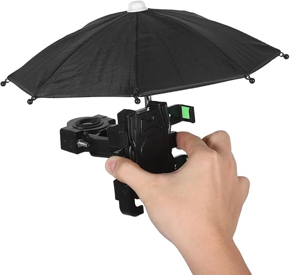 Waterproof Bike Handlebar Phone Holder with Umbrella for Motorcycles and Bicycles Compact Stable Clamp for Navigation and Outdoor Riding