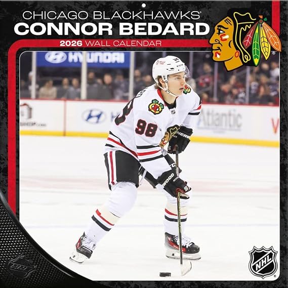 Chicago Blackhawks Connor Bedard 2026 12X12 Player Wall Calendar (26998012239)