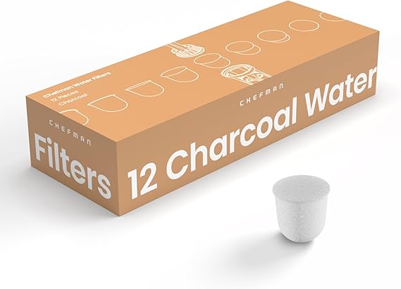 Chefman Water Filter Refill Cartridges, 12 Count of Replacement Water Filter Cartridges, Compatible with the Chefman Caffeinator Models