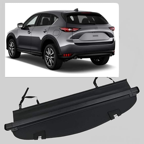 kaungka Cargo Cover for 2017 2018 Mazda Cx-5 2019-2023 2024 Black Retractable Trunk Shielding Shade (Updated Version:There is no Gap Between the Back Seats and the Cover)