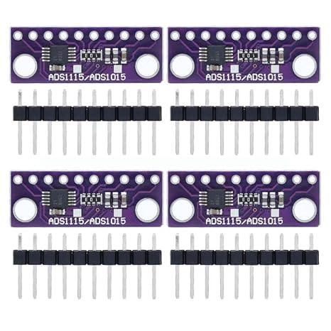 4Pcs ADS1115/ADS1015 16 Bit 4 Channel High-Precision I2C IIC Analog-to-Digital Converter ADC Conversion Module Development Board for Arduino Raspberry Pi DIY and Other Experiments