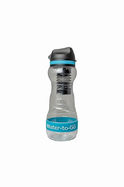 Water-to-Go Leakproof Water Filter Bottle & Purifier, 500ml, Blue | Removes 99.99% of viruses, bacteria, parasites, chemicals & microplastics. Leakproof - travel, hiking, camping & cycling.