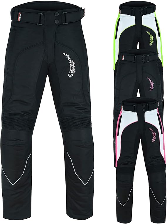 Ladies Motorbike Trousers Textile Cordura CE Approved Waterproof and Armoured Motorbike Biker Cycling Pants
