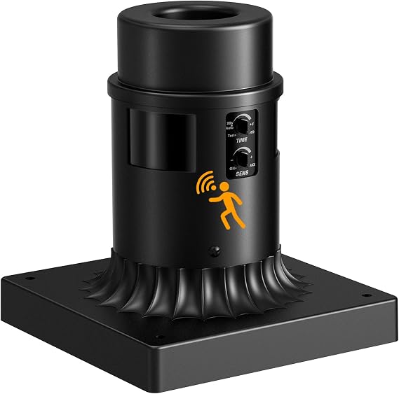 Lamomo Pier Mount Base with Dusk to Dawn Motion Sensor, 3 Inch Aluminum Outdoor Post Light Base Adapter for Deck Porch Patio