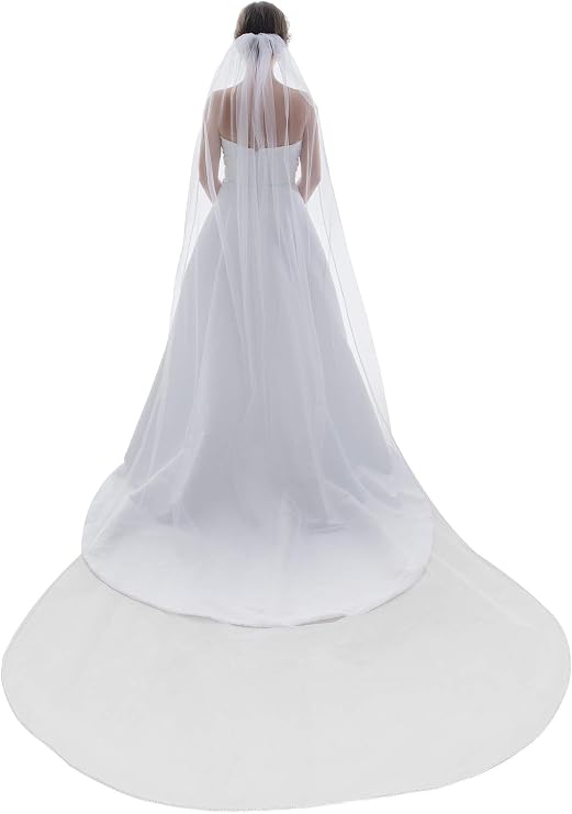 SAMKY 1T 1 Tier Rhinestones Crystal Edge Bridal Wedding Veil