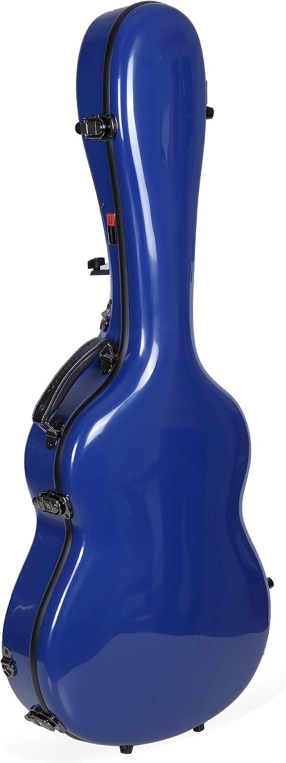 Crossrock 4/4 Full Size Backpack Style Fiberglass Hardshell Navy Blue Classical Guitar Case