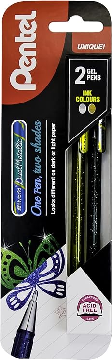 Pentel Hybrid Dual Metallic Gel Pen - Gold/Silver
