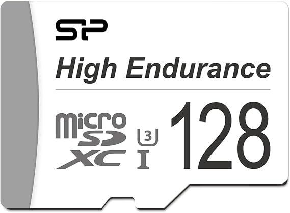 Silicon Power High Endurance MicroSD Card, 128GB, Class 10, UHS-1, U3, V30, A1, 4K Compatible, Repeated Recording, Dash Camera, Surveillance Camera SP128GBSTXDV3V1HAD