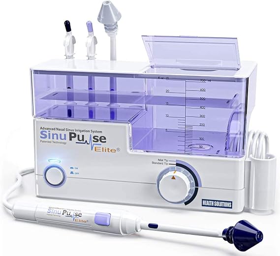 SinuPulse Elite Pulsating Nasal Irrigation System, 30 SinuAir Packets