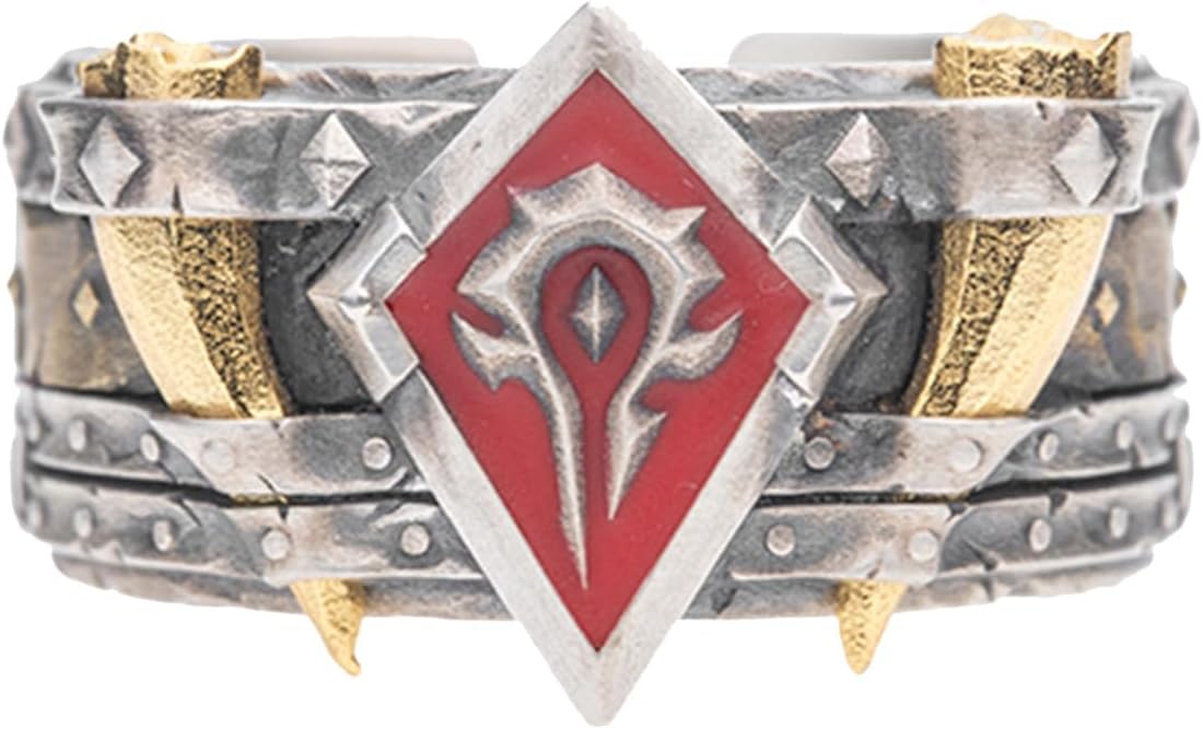 Starforged World of Warcraft Sigil Ring of The Horde Men's Fashion Jewelry Officially Authorized