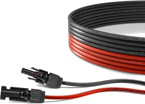 enjoy solar 6 mm² Professional Connection Cable Solar Module to Solar Charge Controller Connection Cable 5 m