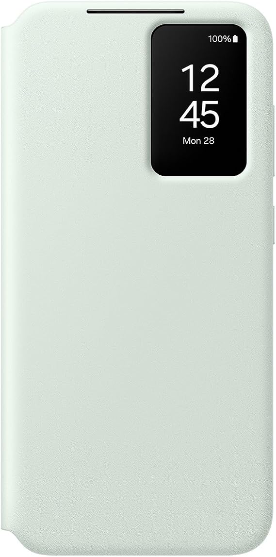 Samsung Galaxy S24 FE Wallet Phone Case, Protective Cover with Smart Small Screen View, Finger Tap Control, Slim Design, Card Holder Pocket, International Version- (Green)