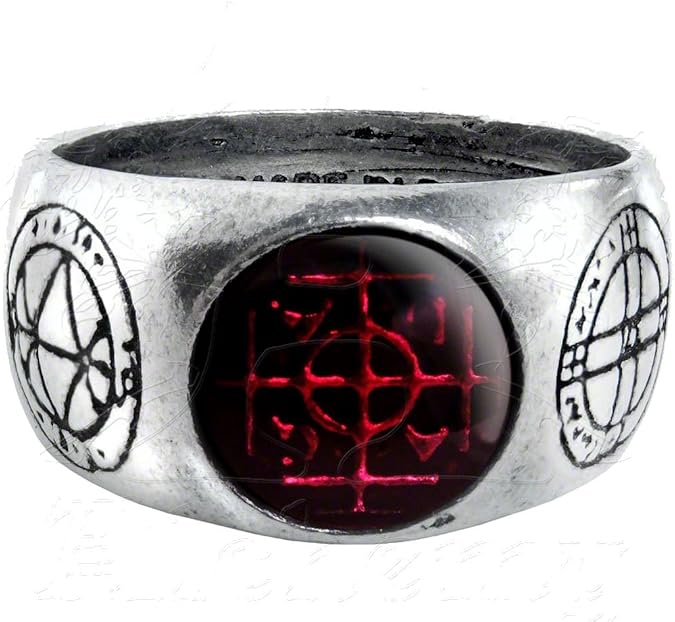 Agla Alchemy Gothic Pewter Talisman Ring - size 11