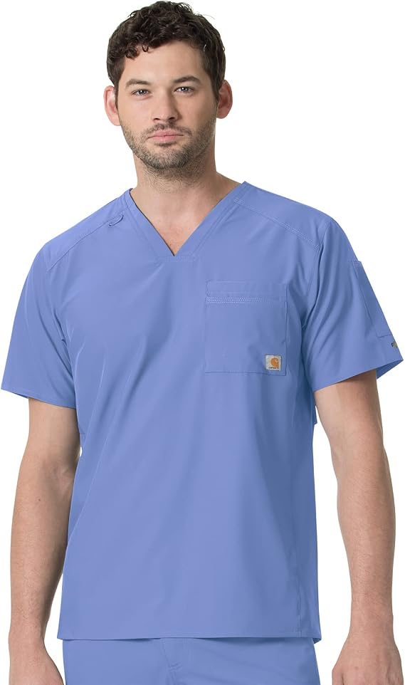 Carhartt Scrubs C15106 Men's Force Modern Fit Twill Chest Pocket Top