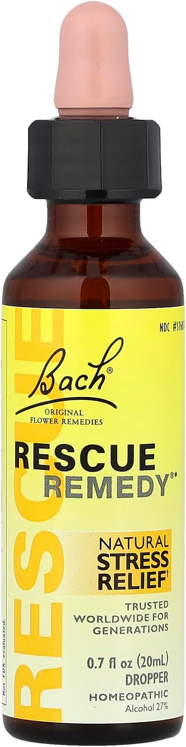 RESCUE Bach Original Flower Remedies, Remedy, Natural Stress Relief, 0.7 fl oz (20 ml)
