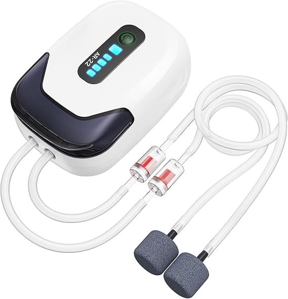 MoonOrange Aquarium Air Pump, Aquarium Aerator Super-Powerful & Quiet Oxygen Pump for Fish Tanks Full Accessories