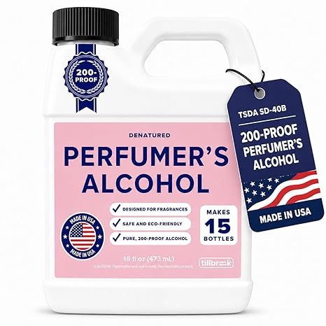 Perfumer's Alcohol, 200-Proof, No Methanol, SD-40B Fragrance Base, 16 oz | Base for Making Luxury Perfume, Cologne, Room Sprays - Denatured Ethanol for DIY Perfume Formulation, Made in USA