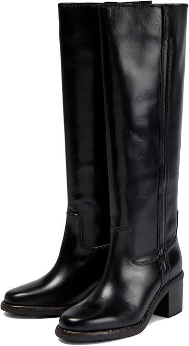 YIYA Women's Suede Knee High Boots Round Toe Chunky Block Heel Tall Boots Fall Winter Pull On Long Boots