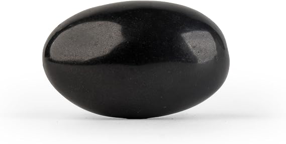 Shaligram Stone Natural Black Shiva Small Religious Stone Shila for Divine Blessings Pooja Temple Size 2 inches Approx. (Black Shaligram)