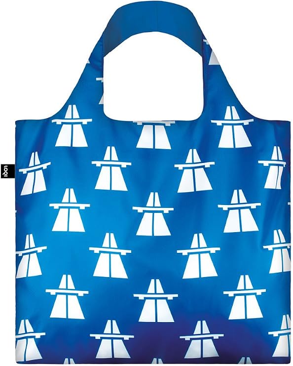 LOQI Travel Autobahn Reusable Shopping Bag, Multicolor
