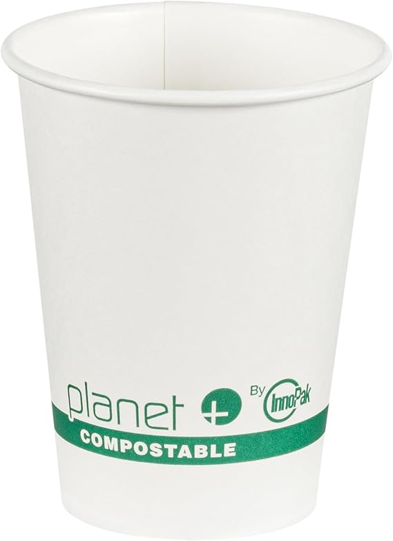 Planet+ 100% Compostable PLA Laminated Hot Cup, 12-Ounce, 1000-Count Case