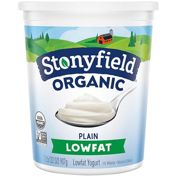 Stonyfield Farm Yogurt, Plain, Low Fat, 32 oz