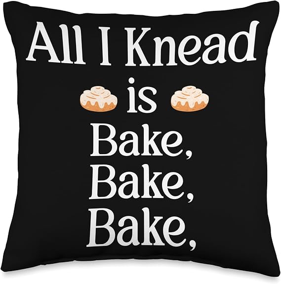 Baking Enthusiast Culinary Cookie Bread Maker All I Knead, Bake Culinary Maker Cupcake Throw Pillow, 16x16, Multicolor