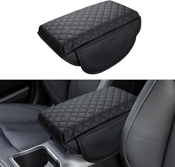 INTGET for 2025 2026 Subaru Outback Accessories Center Console Cover for Subaru Outback/Legacy 2025 2024 2023 2022 2020 2021 Leather Car Armrest Cover Arm Rest Box Lid Seat Protector(Black Pad)