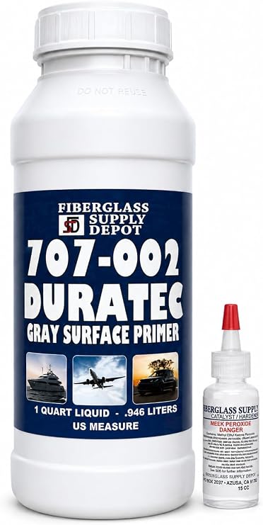 Fiberglass Supply Depot Duratec 707-002 Grey Surface Primer Quart with 15cc Hardener