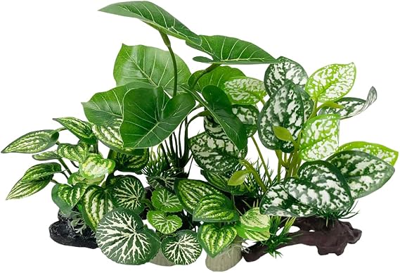 Fish Tank Decorations Aquarium Decoration Ornaments Accessories Betta Fish Hides Cave Rest Soft Leaf (Mix-Leaf-Set-C) (GZDY)