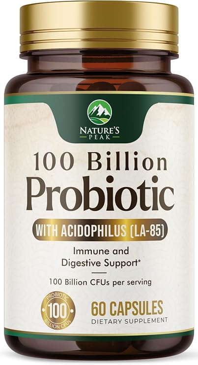 Probiotics 100 Billion CFU Per Serving - 16 Premium Probiotic Strains Prebiotics - Immune Support, Gut Health, Occasional Constipation, Gas & Bloating, Probiotics Supplement, USA Bottled, 60 Capsules