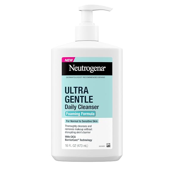 Neutrogena Ultra Gentle Foaming Facial Cleanser, Fragrance Free, 16 fl. oz
