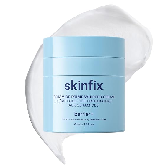 Skinfix Ceramide Prime Whipped Cream - 1.7 oz - Lightweight Moisturizer for Face with Niacinamide + Peptides - Non-Comedogenic, Fragrance Free, Vegan, Cruelty Free