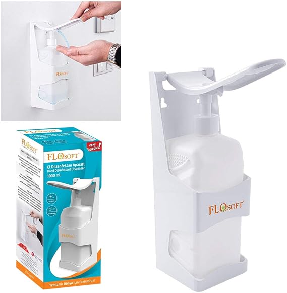 Hand Disinfectant Apparatus 1000ml Wall Mounted Disinfectant Dispenser Quality Rigid Plastic Flosoft
