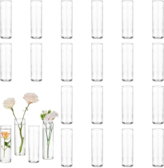 Glasseam Glass vase cylinder for centerpieces table decoration small vase