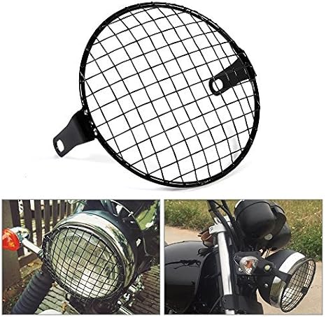 Metal Mesh Grill Headlight Protector Guard Cover For Motorcycle, Black