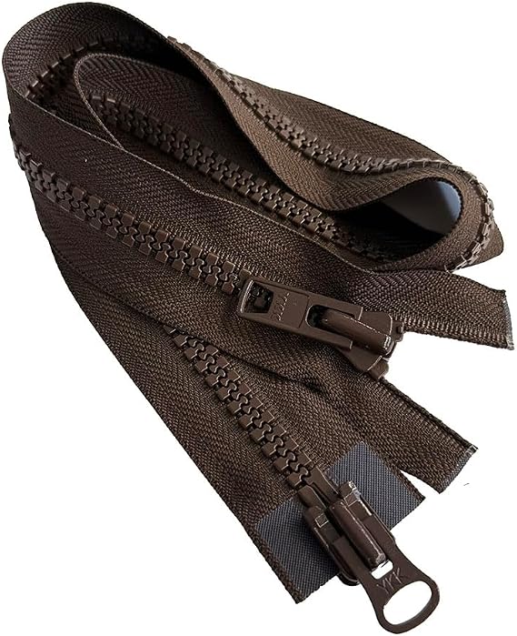 YKK #10 Two-Way Molded Plastic Heavy Duty Separating Vislon (Jacket) Zipper for Sewing Coats Or Jackets Choose Your Color and Length (Dark Brown #088W, 6" Inches)